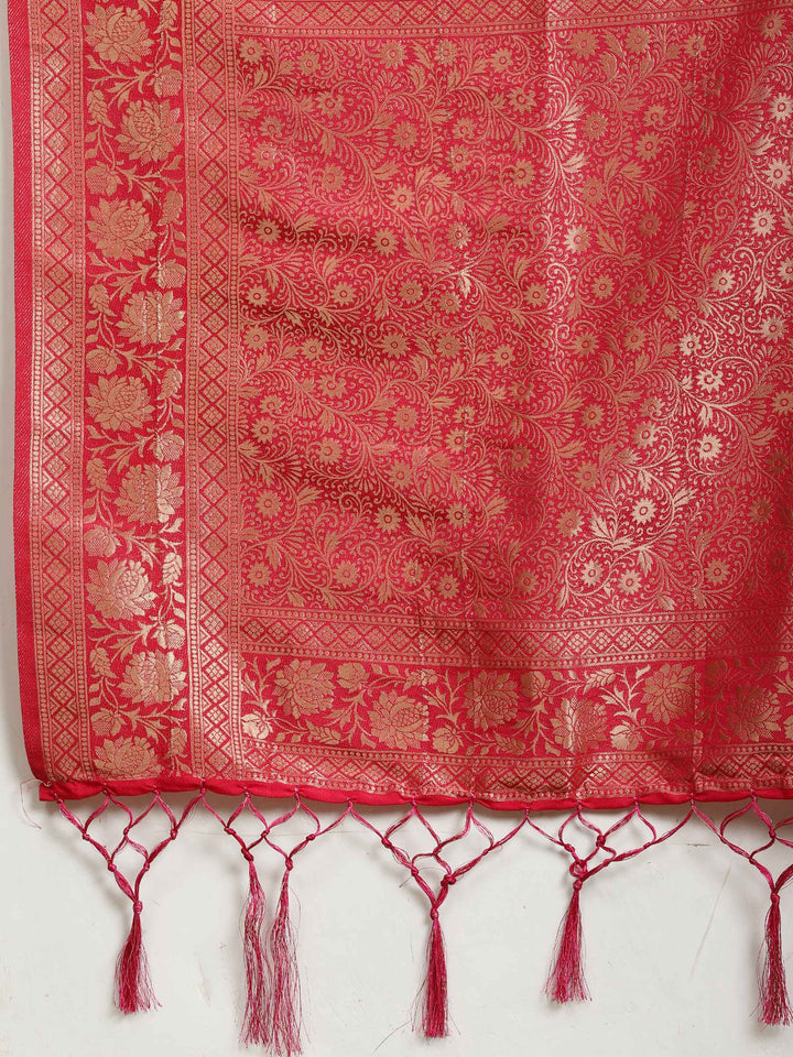 Zari Booti Woven  Crepe Saree