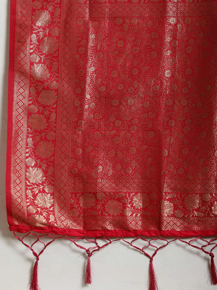 Zari Booti Woven  Crepe Saree