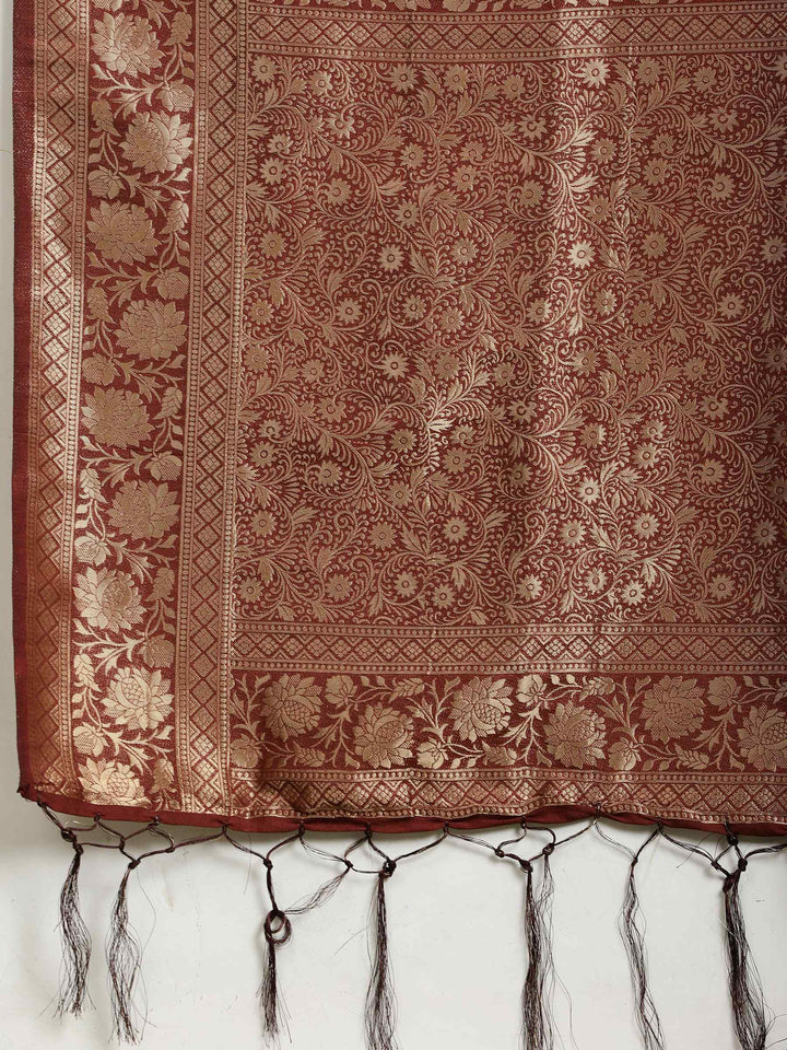 Zari Booti Woven  Crepe Saree