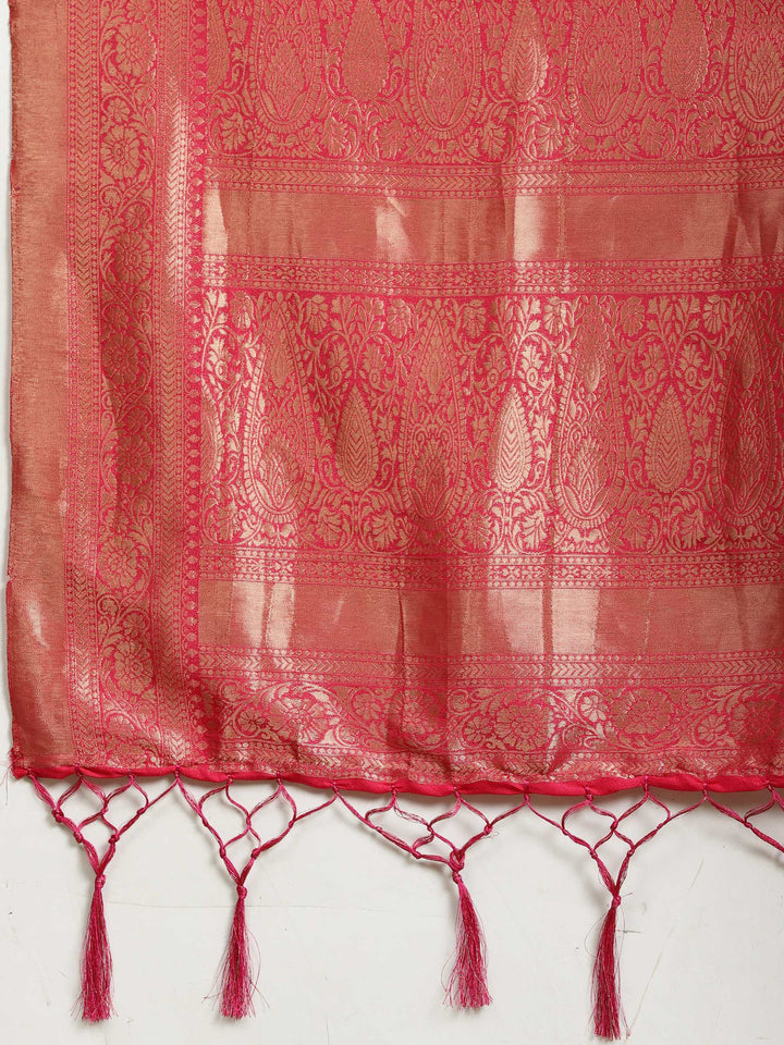 Zari Booti Woven  Crepe Saree