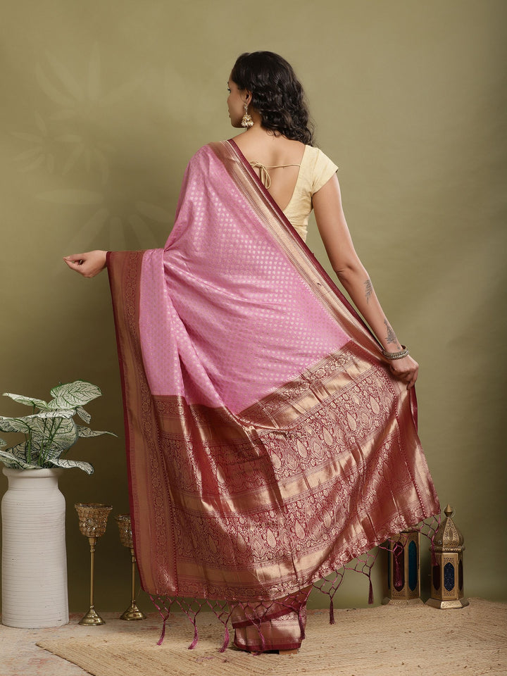 Zari Booti Woven  Crepe Saree