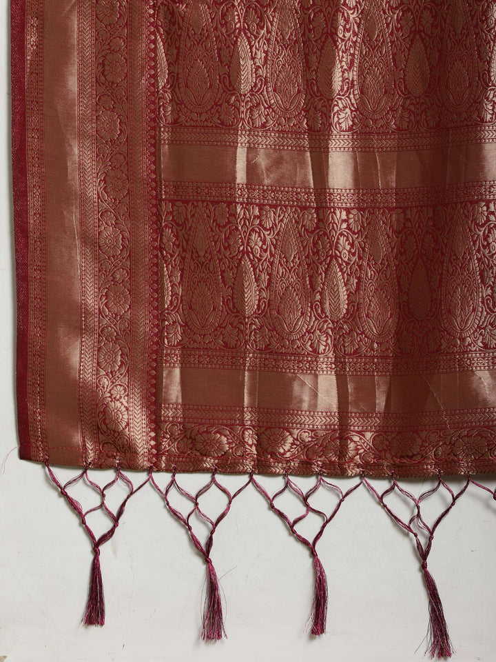 Zari Booti Woven  Crepe Saree