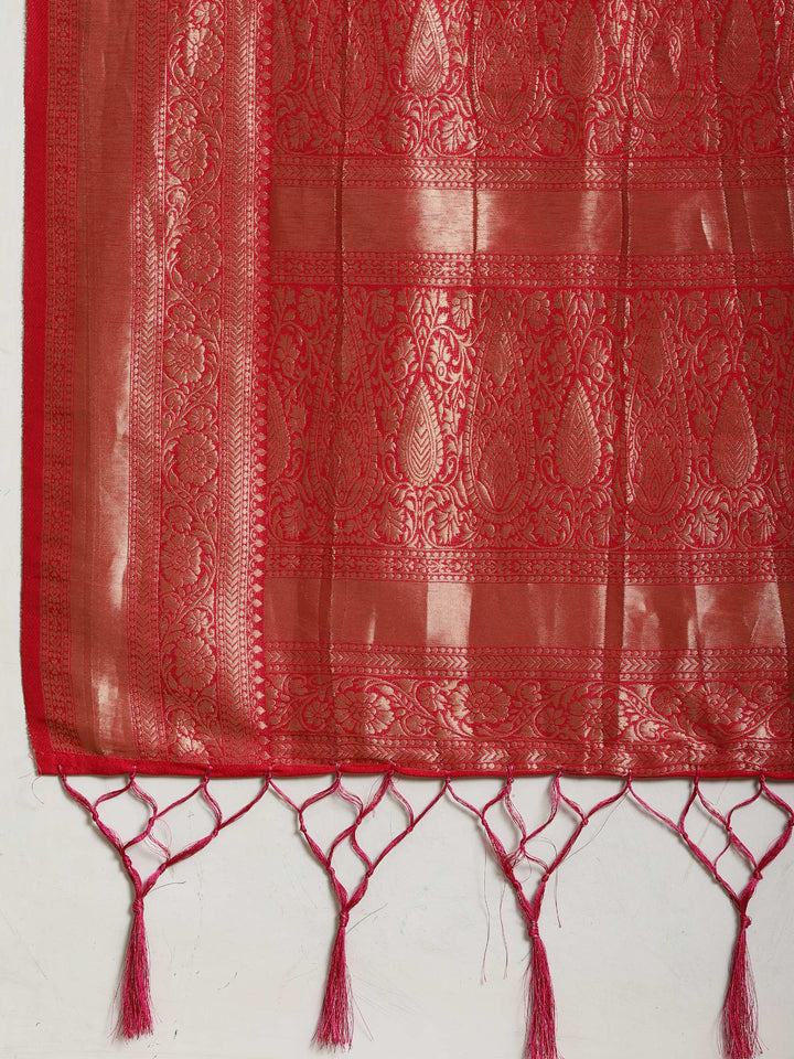 Zari Booti Woven  Crepe Saree