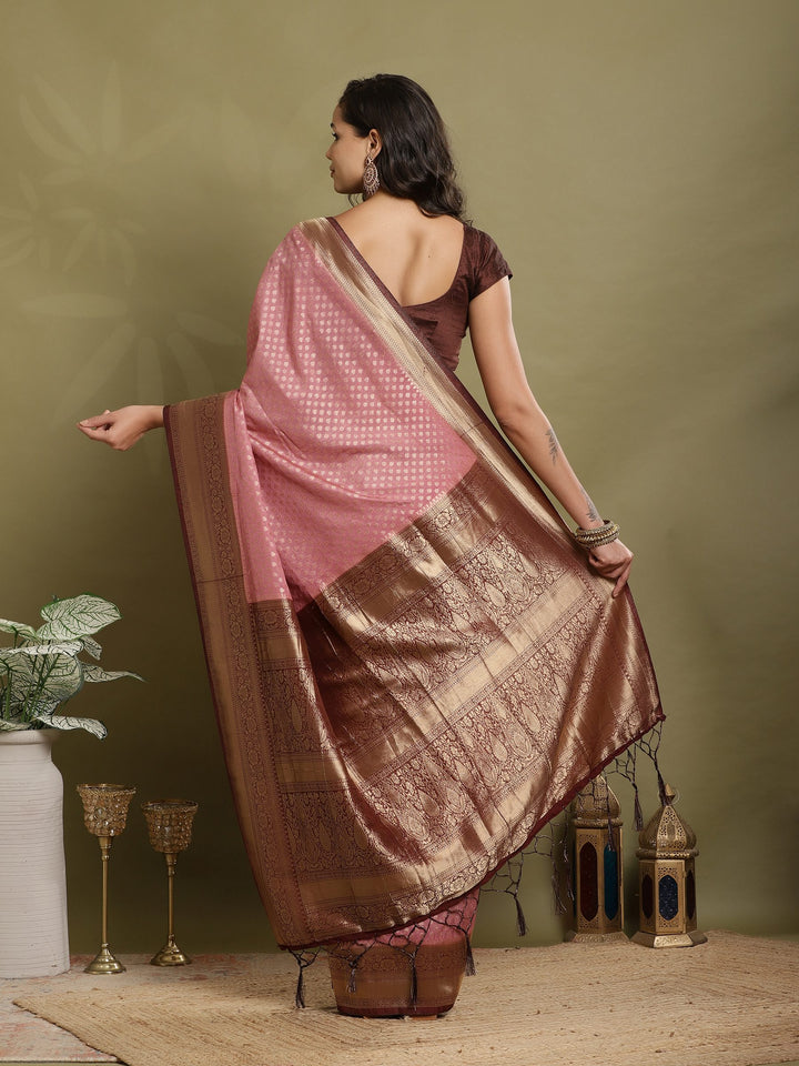 Zari Booti Woven  Crepe Saree