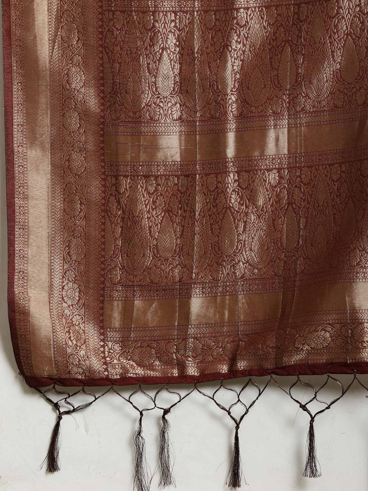 Zari Booti Woven  Crepe Saree