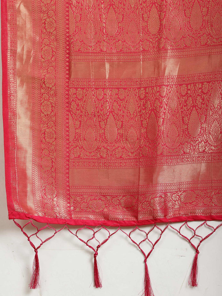 Zari Booti Woven  Crepe Saree