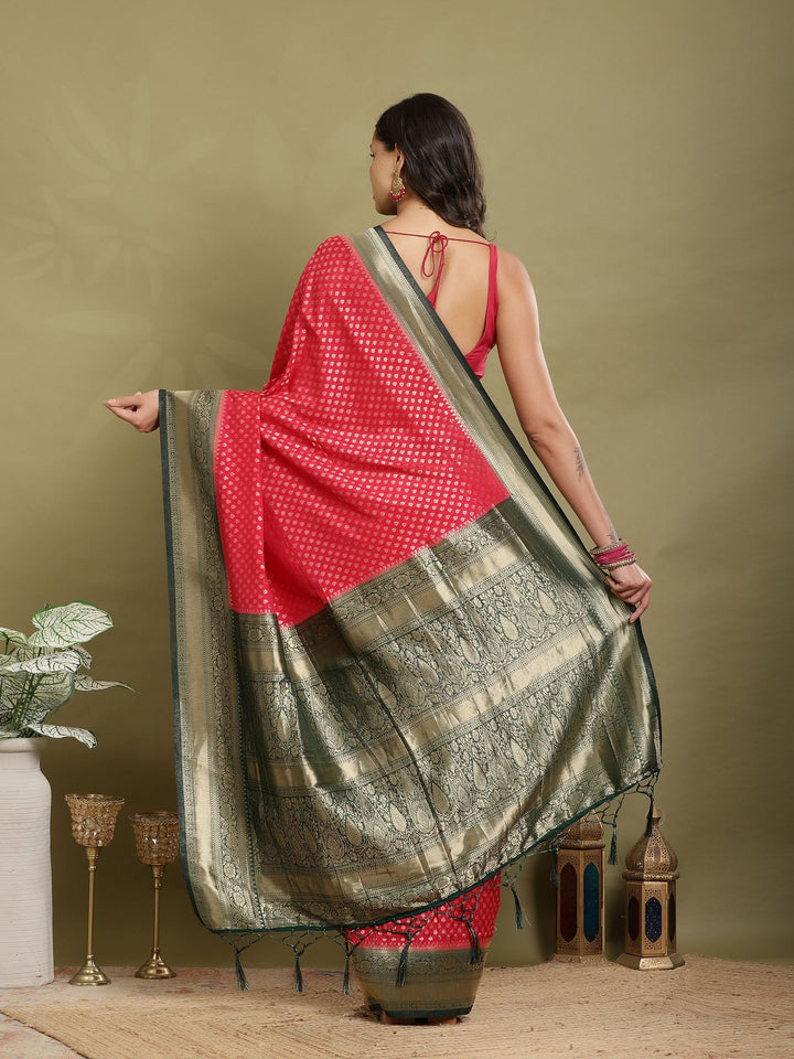 Zari Booti Woven  Crepe Saree