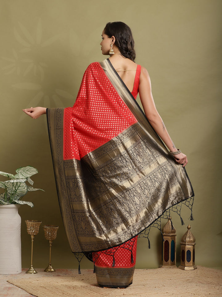 Zari Booti Woven  Crepe Saree