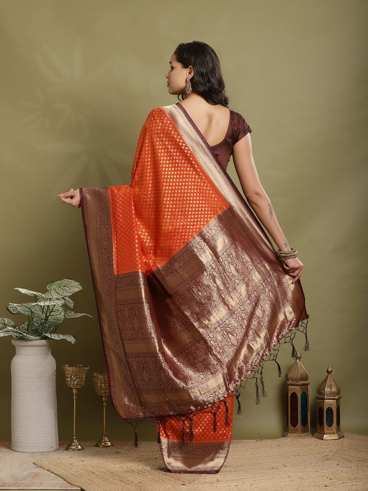 Zari Booti Woven  Crepe Saree