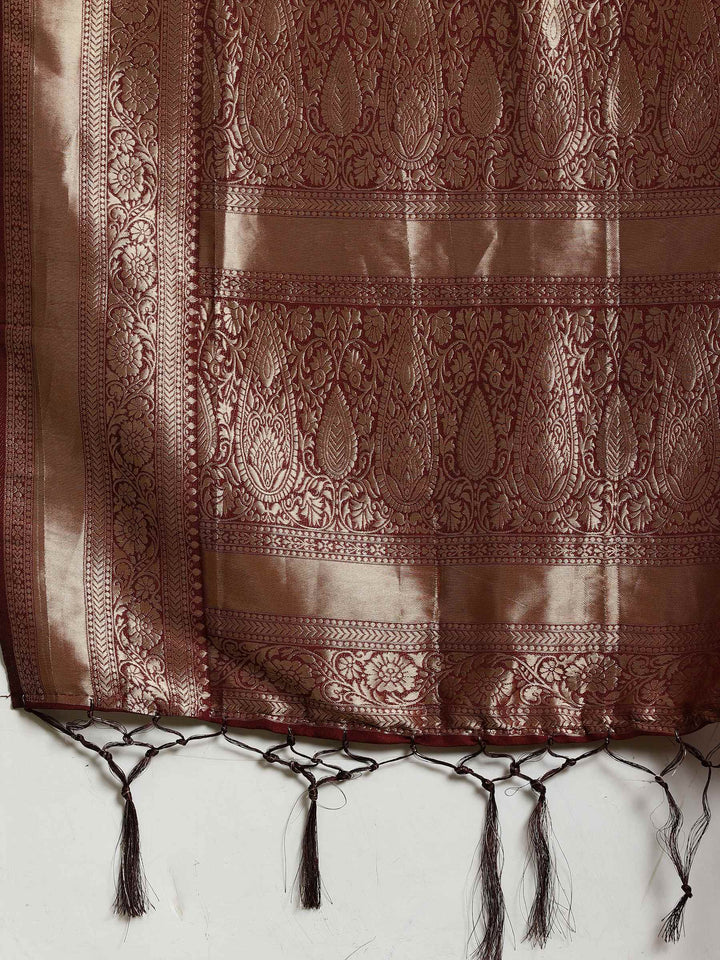 Zari Booti Woven  Crepe Saree