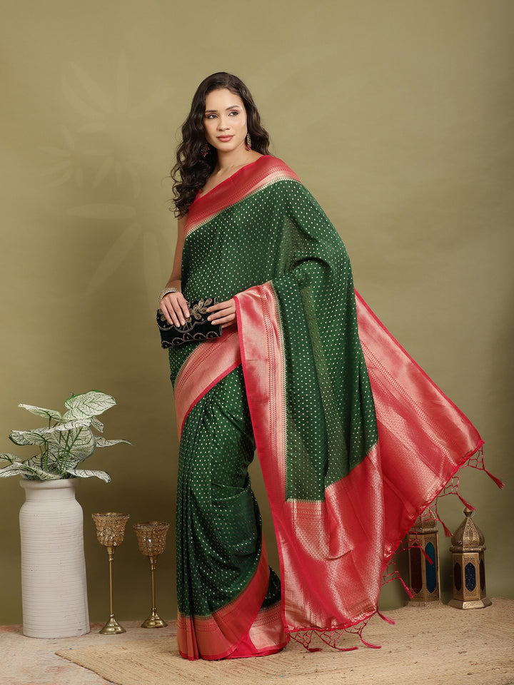 Zari Booti Woven  Crepe Saree