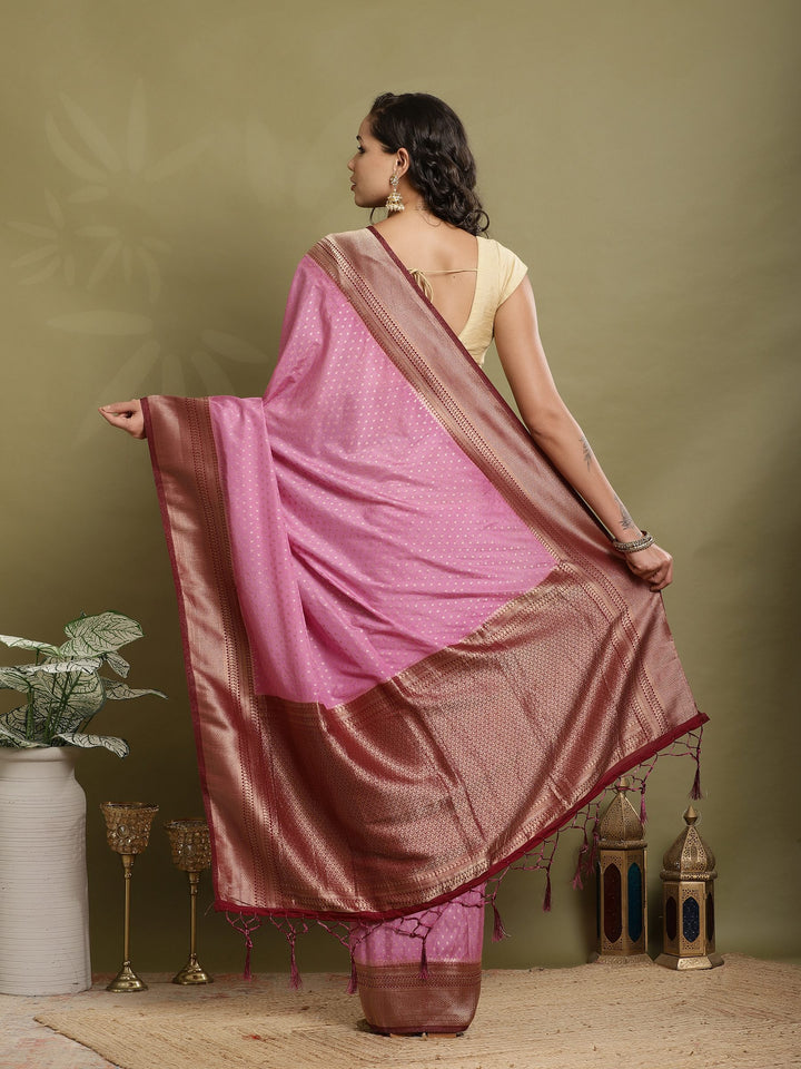 Zari Booti Woven  Crepe Saree