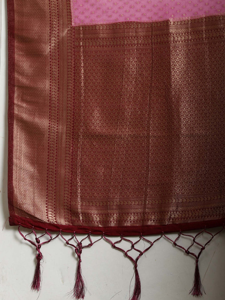 Zari Booti Woven  Crepe Saree