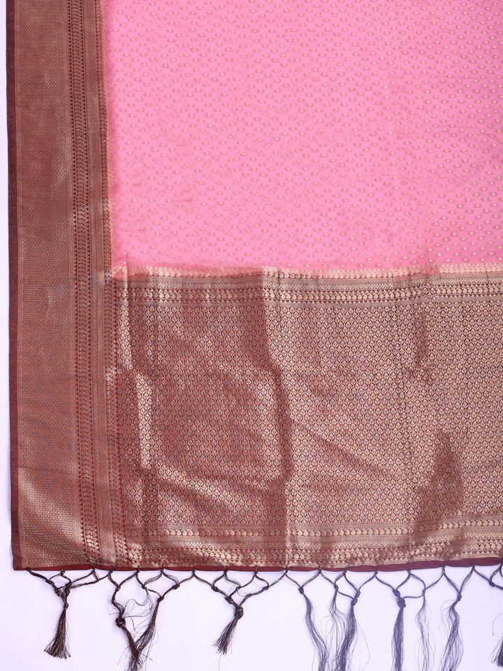 Zari Booti Woven  Crepe Saree