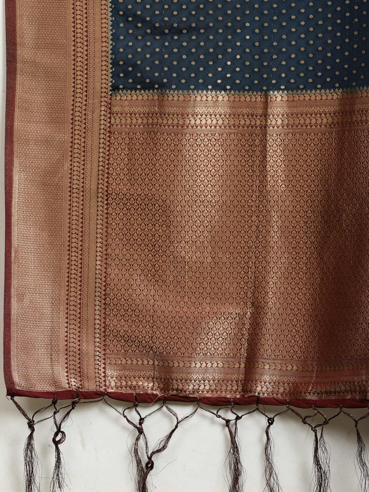 Zari Booti Woven  Crepe Saree