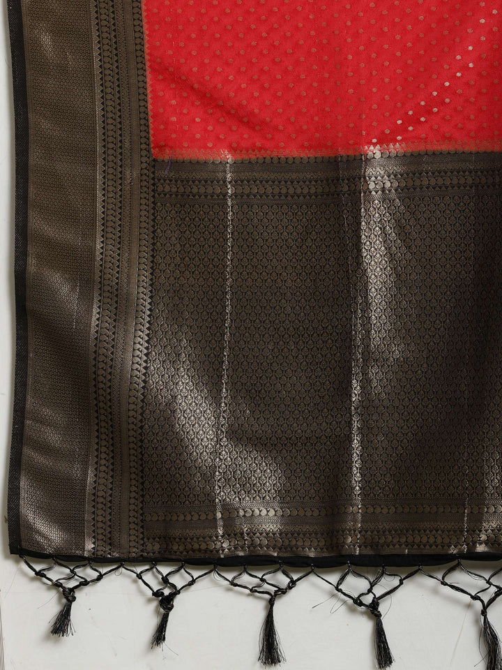 Zari Booti Woven  Crepe Saree