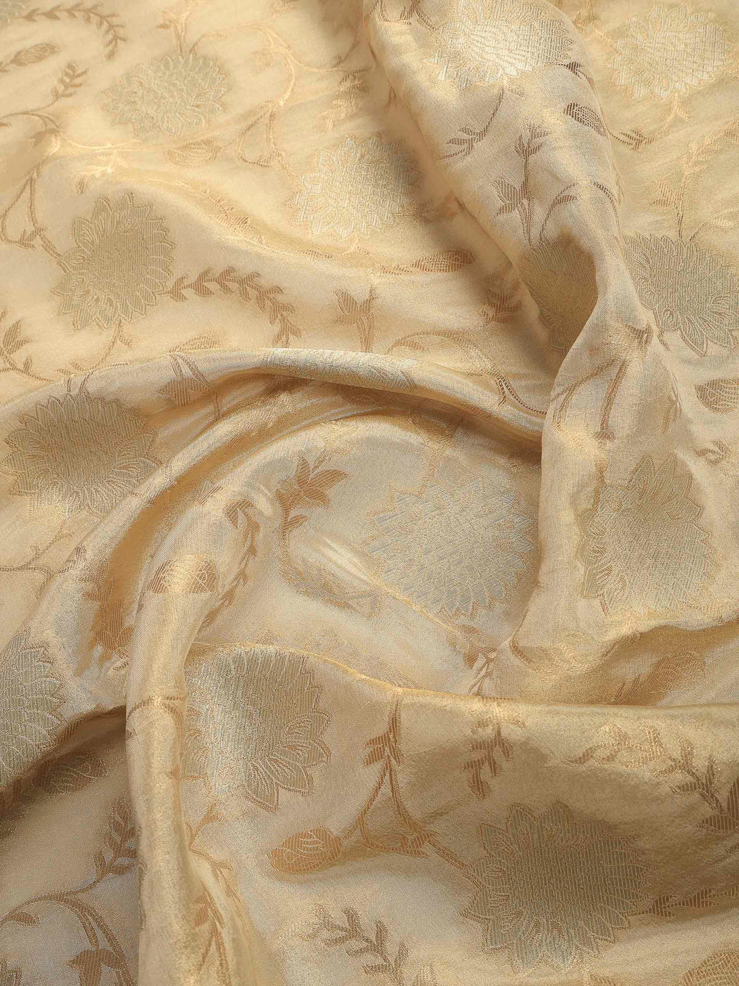 Beige Art Silk Printed Sarees