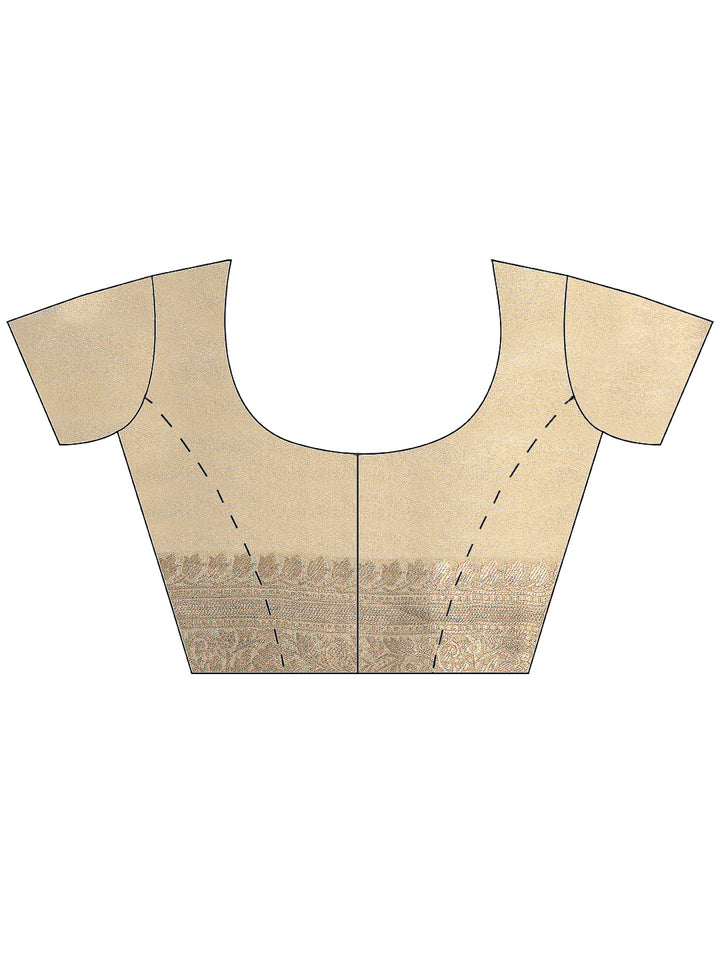 Beige Art Silk Printed Sarees
