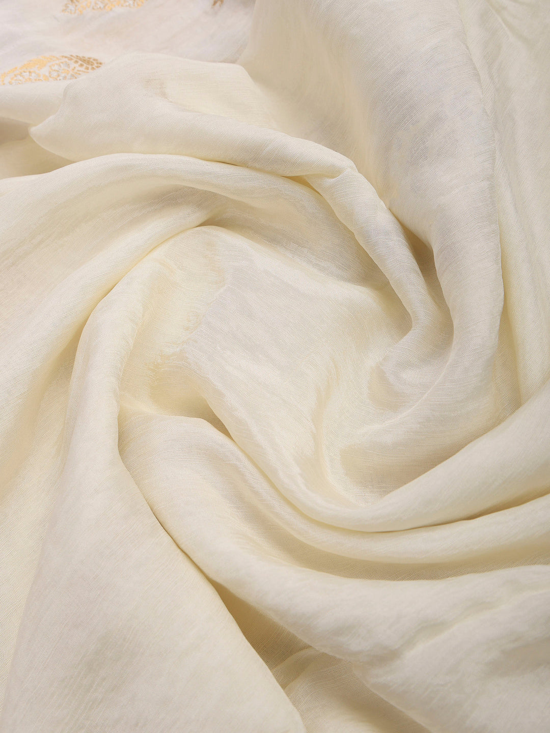 Cream Art Silk Printed Sarees