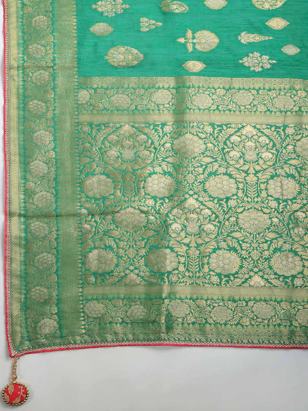 Green Art Silk Printed Sarees