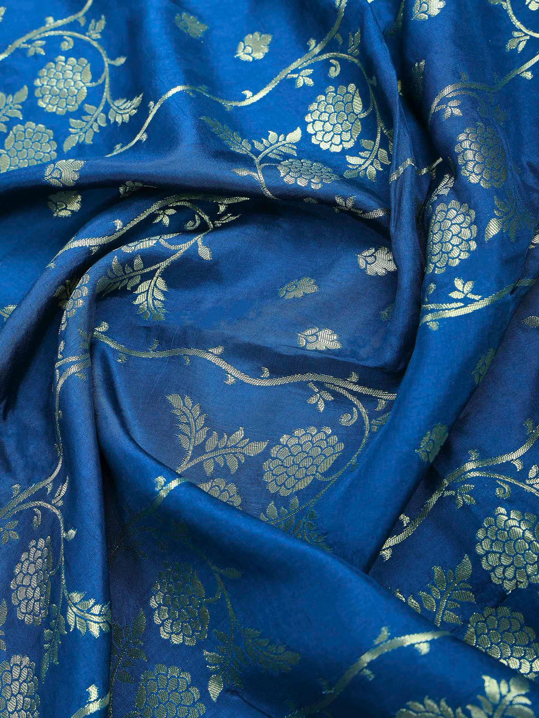 Peacock Blue Art Silk Printed Sarees
