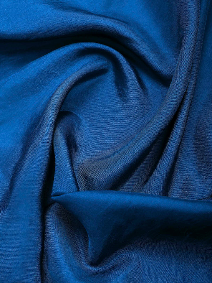 Peacock Blue Art Silk Printed Sarees