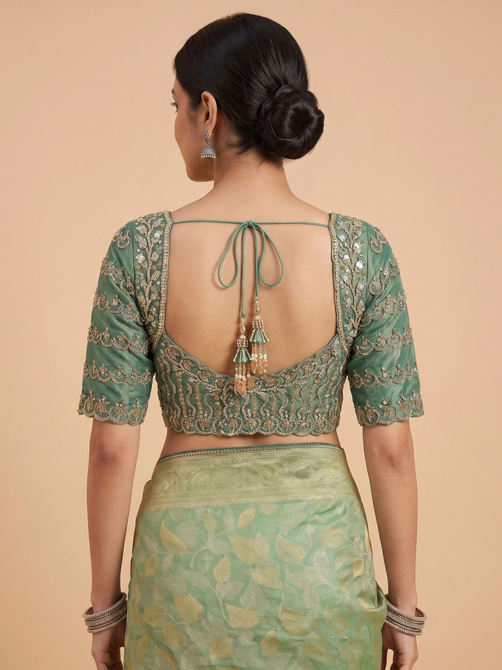 Sea Green Art Silk Printed Sarees