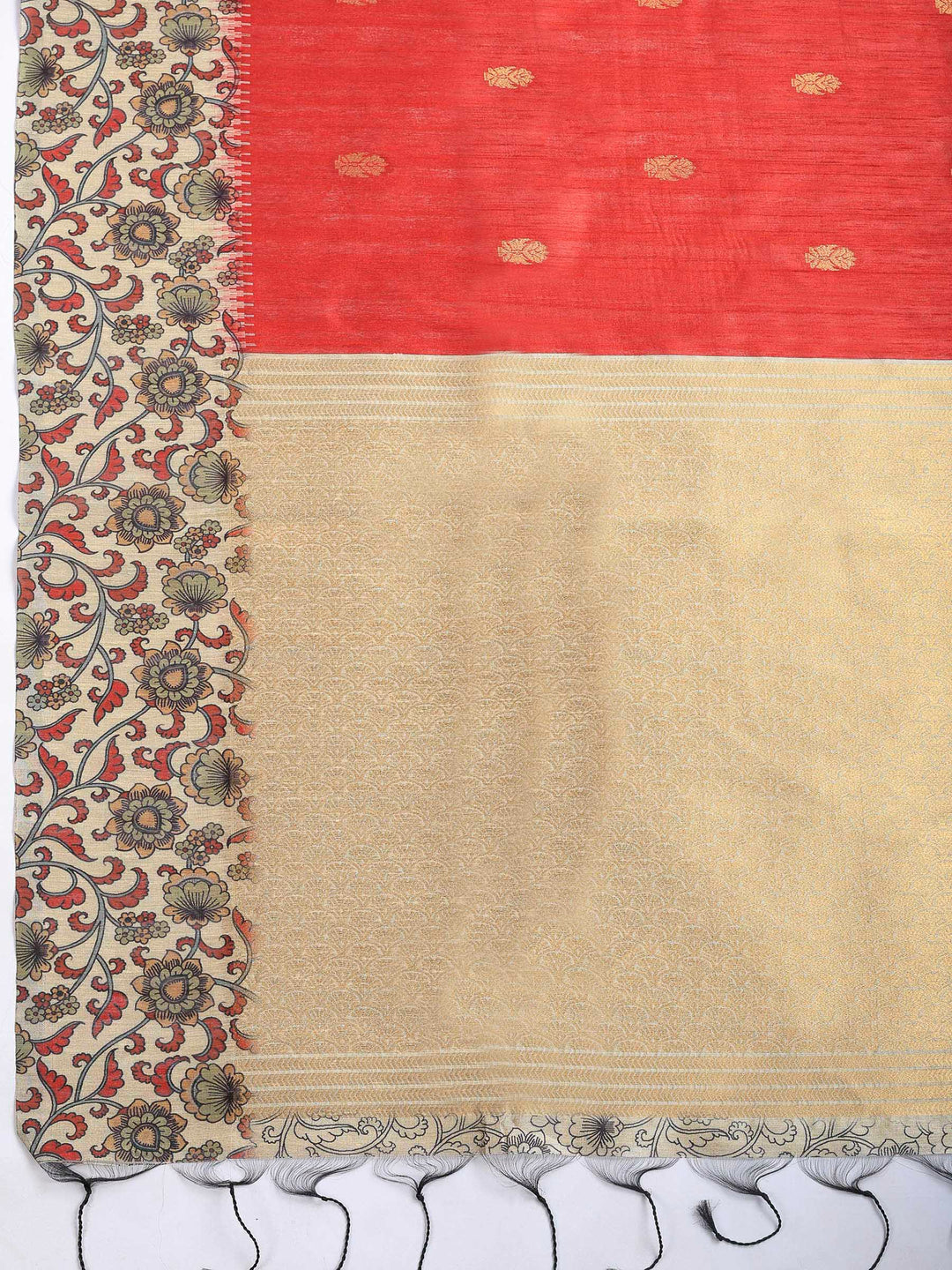 Maroon Art Silk Printed Saree