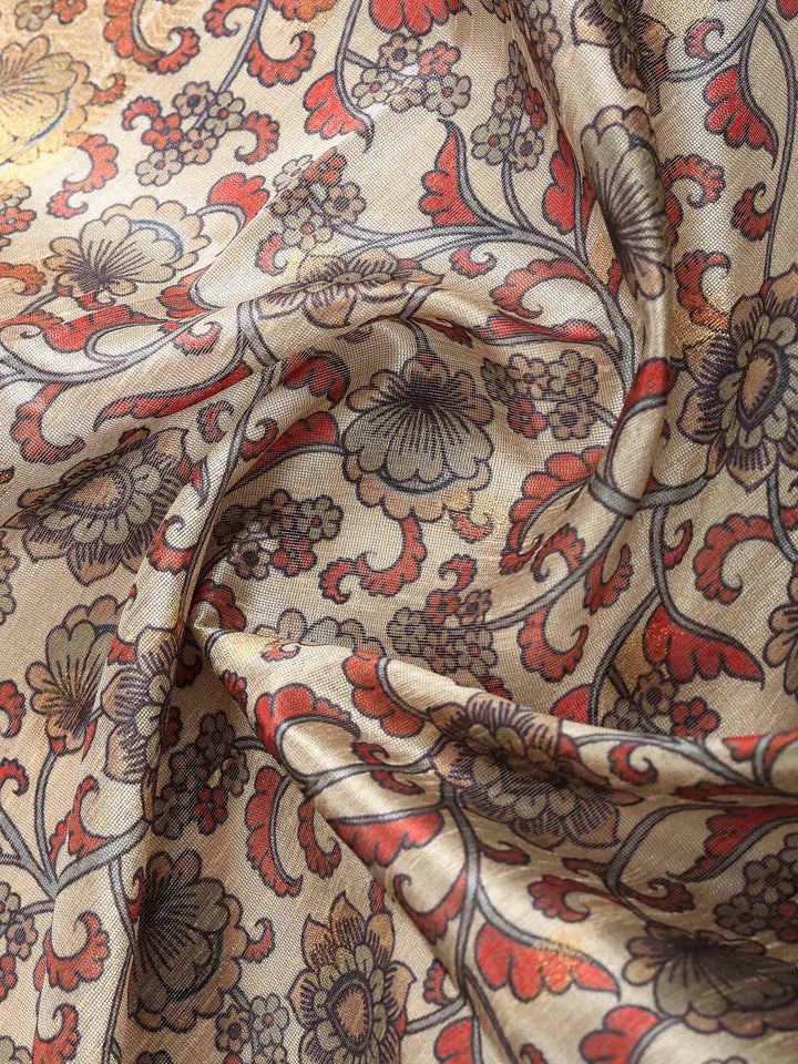 Maroon Art Silk Printed Saree