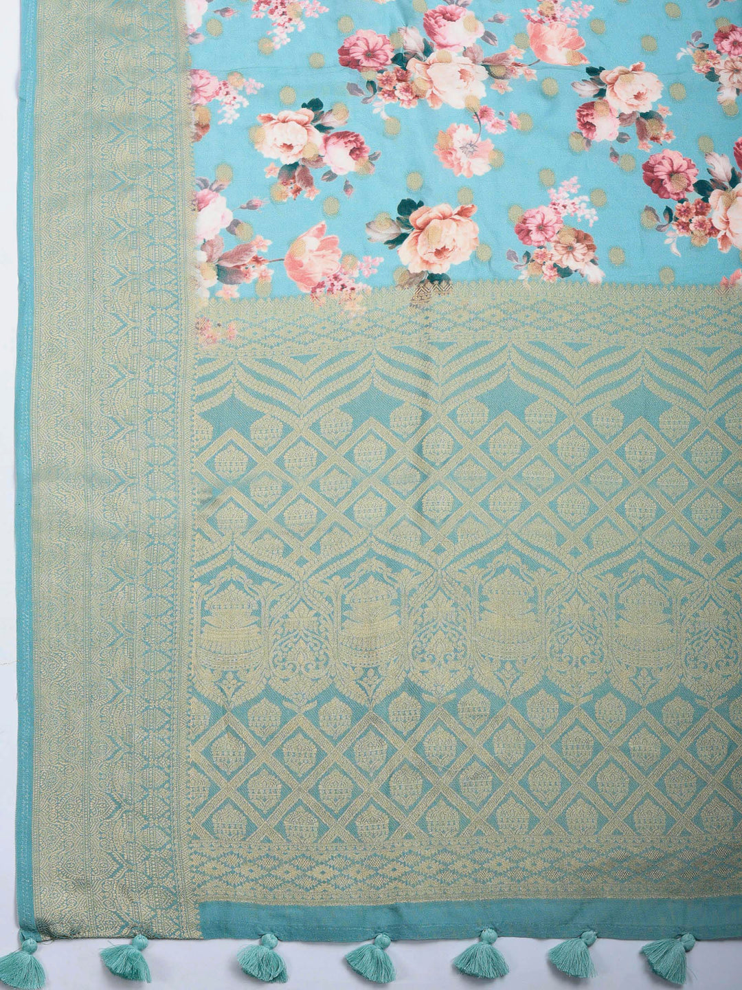 Green Art Silk Printed Saree
