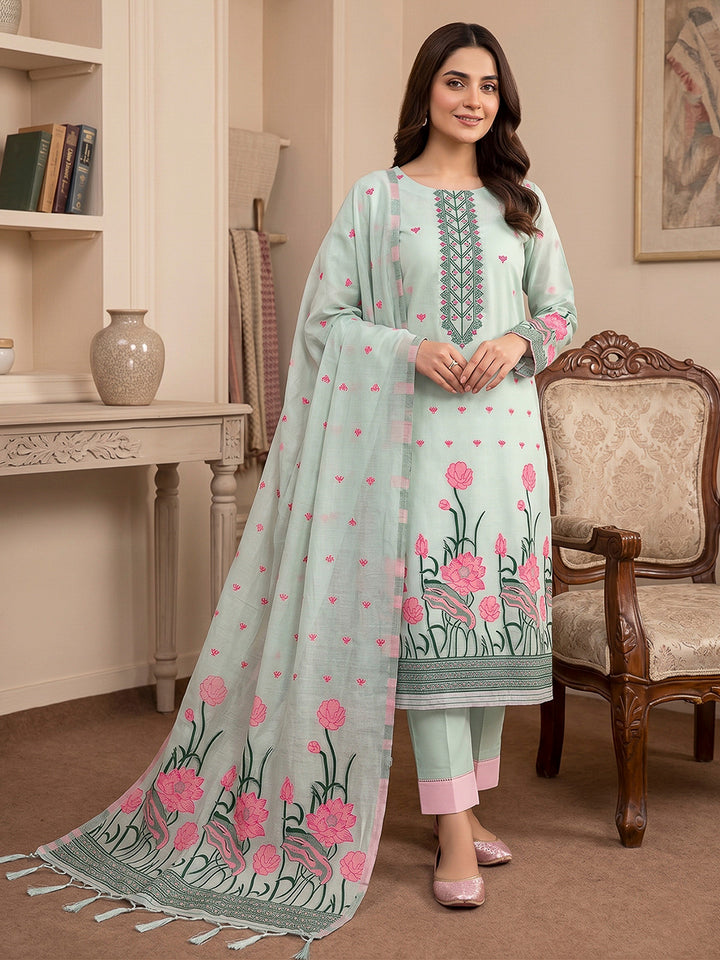 Grey Muga Cotton Woven Design Unstitched Dress Material