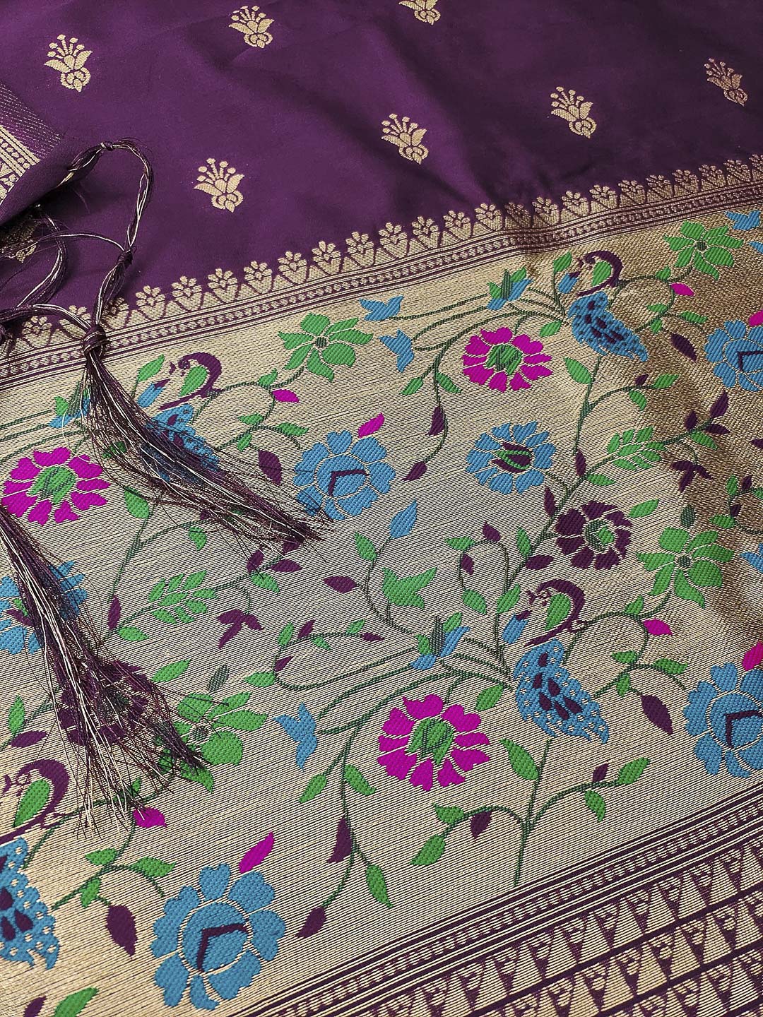 Wine Pure Soft Banarasi Silk Woven Design Unstitched Dress Material