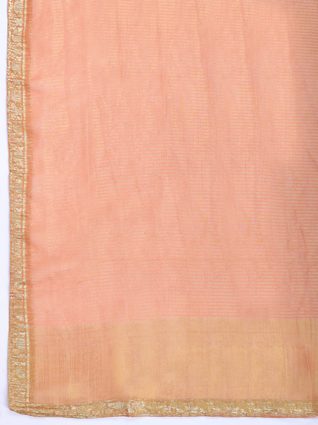 Rust Embroidered Chanderi V Neck Suit Set