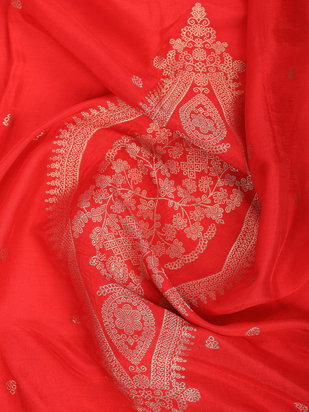 Hot Pink Embroidered Art Silk Round Neck Suit Set