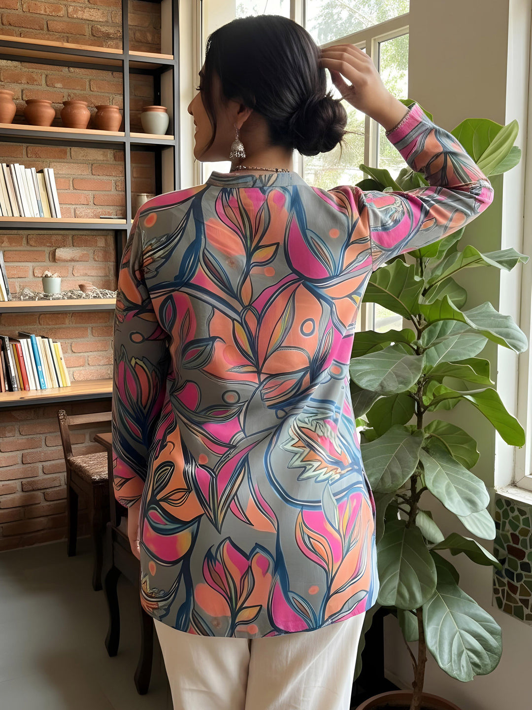 Multi-Colored Cotton Blend Printed Kurta