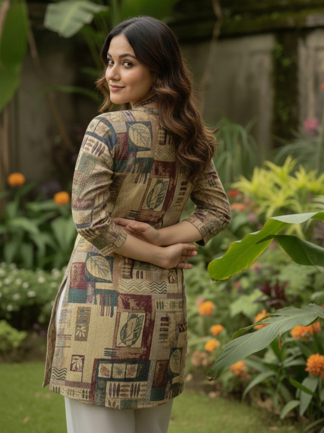 Multi-Colored Cotton Blend Printed Kurta