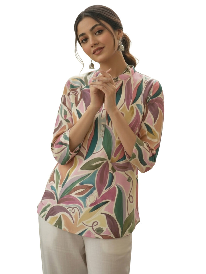 Multi-Colored Cotton Blend Printed Kurta