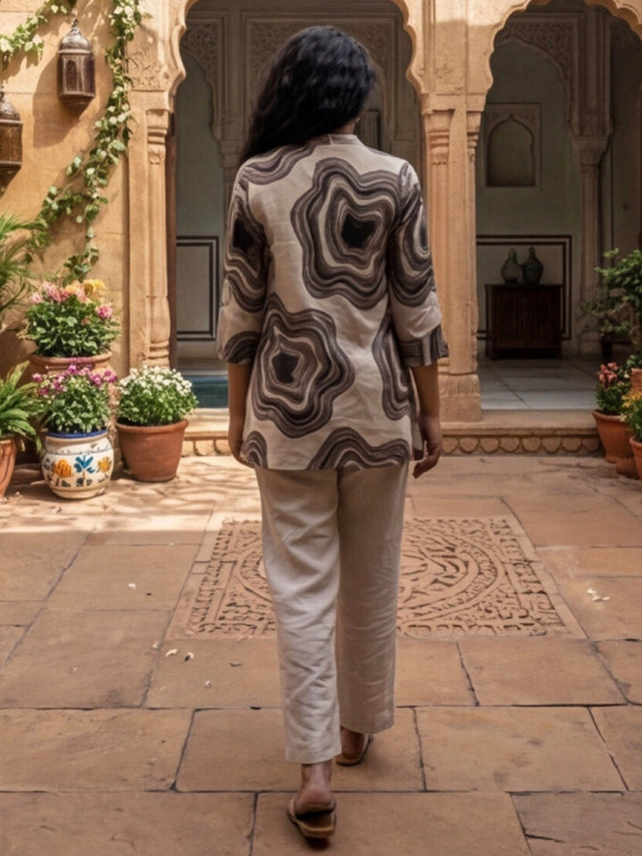Multi-Colored Cotton Blend Printed Kurta