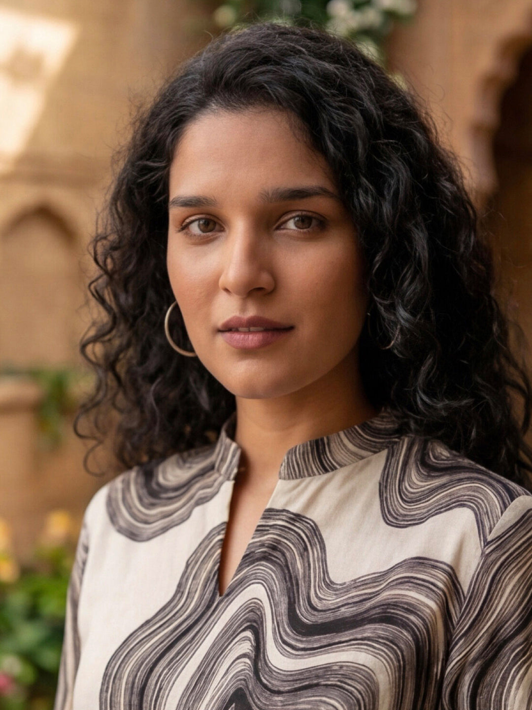 Multi-Colored Cotton Blend Printed Kurta