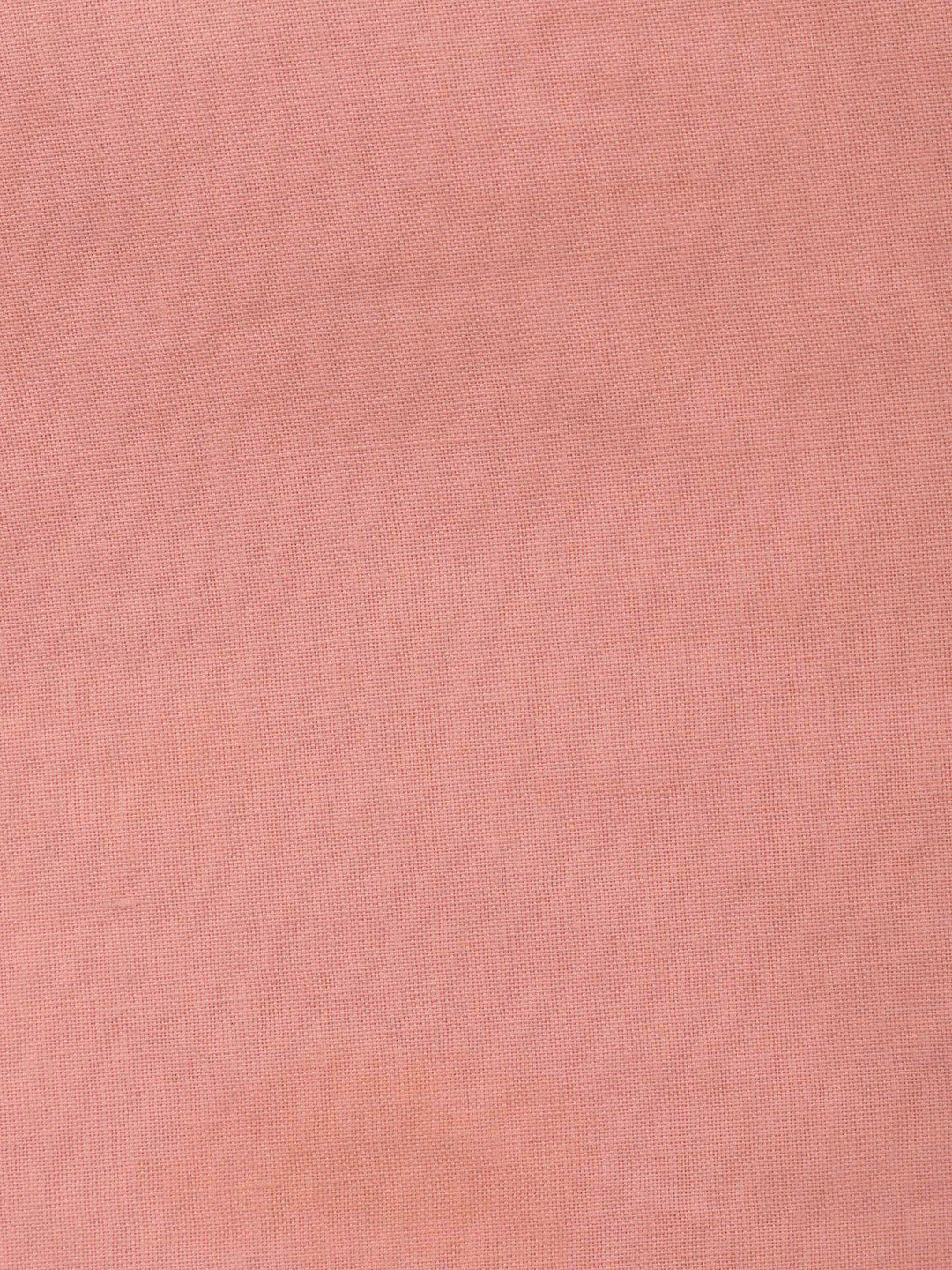 Peach Printed Cotton Blend Unstitched Suit &amp; Pant With Cotton Dupatta