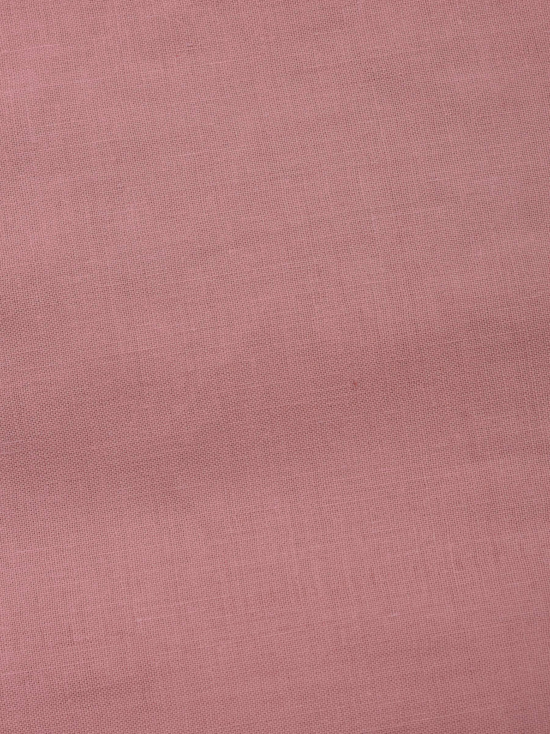 Onion Pink Embroidered Cotton Blend Unstitched Suit &amp; Pant With Cotton Dupatta