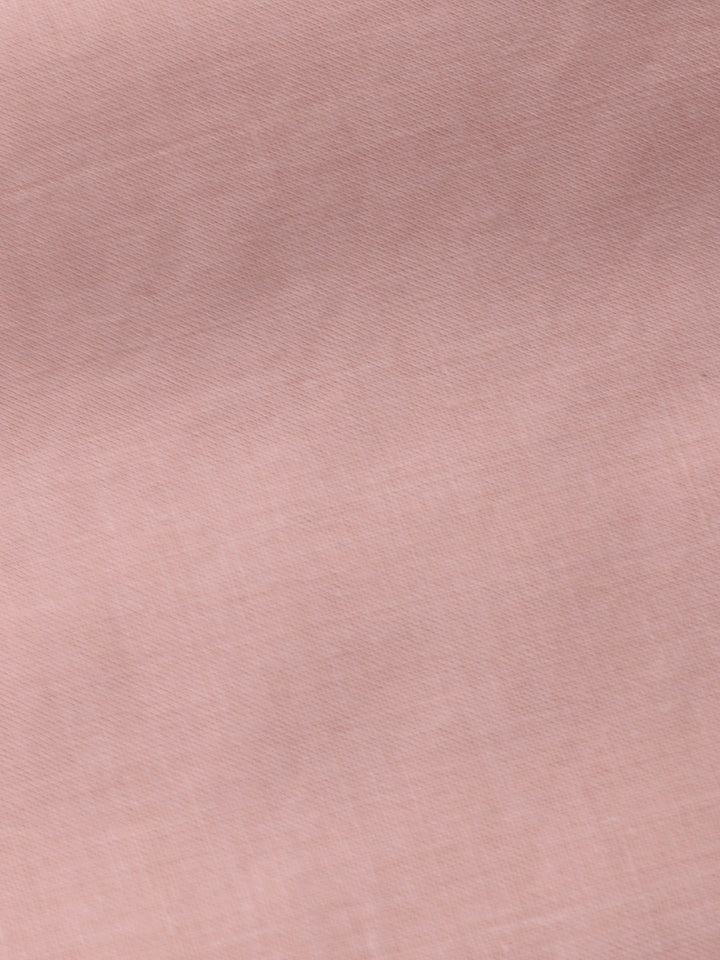 Peach Printed Cotton Blend Unstitched Suit &amp; Pant With Cotton Dupatta