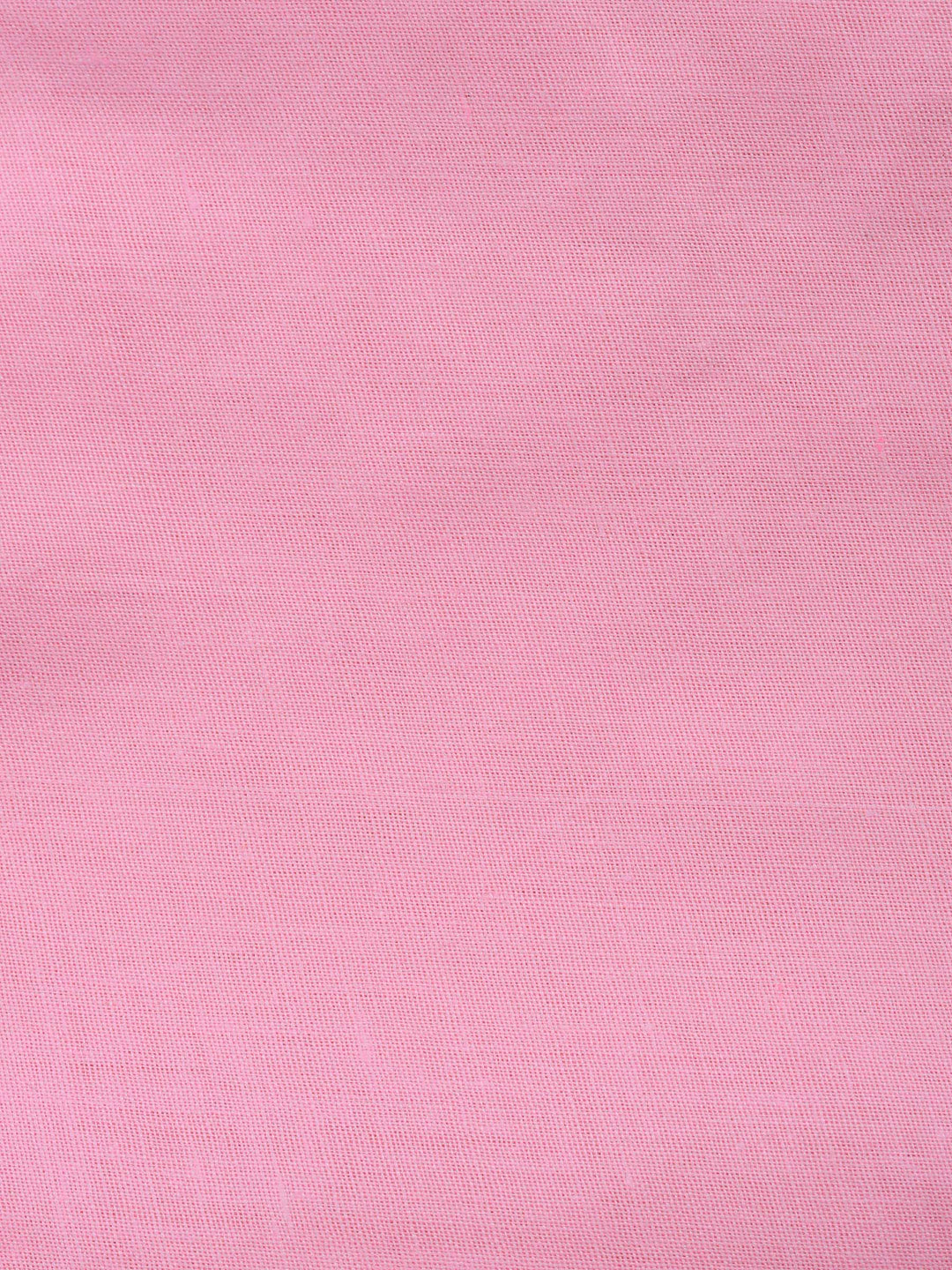 Pink Printed Cotton Blend Unstitched Suit &amp; Pant With Cotton Dupatta