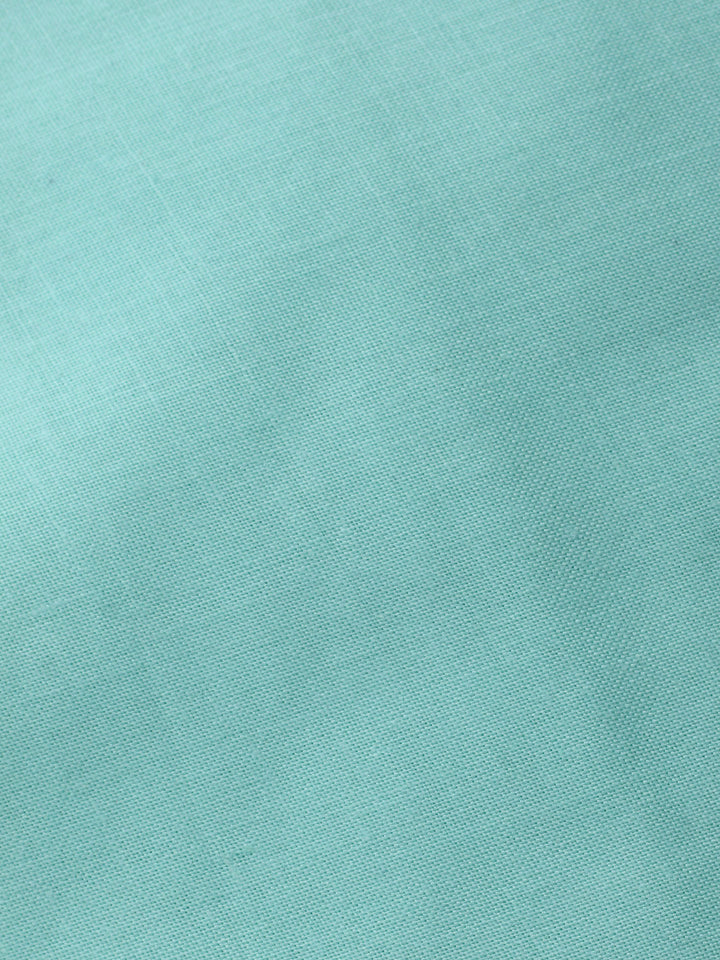 Sea Green Printed Cotton Blend Unstitched Suit &amp; Pant With Cotton Dupatta