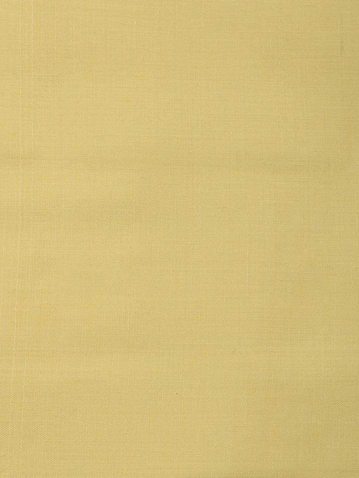 Yellow Printed Cotton Blend Unstitched Dress Material