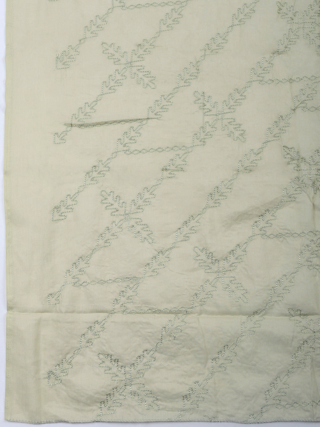 Aqua Printed Cotton Blend Unstitched Suit &amp; Pant With Cotton Dupatta