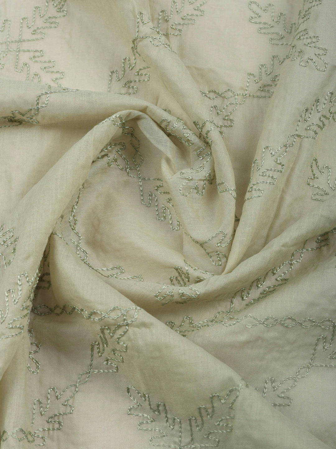 Aqua Printed Cotton Blend Unstitched Suit &amp; Pant With Cotton Dupatta