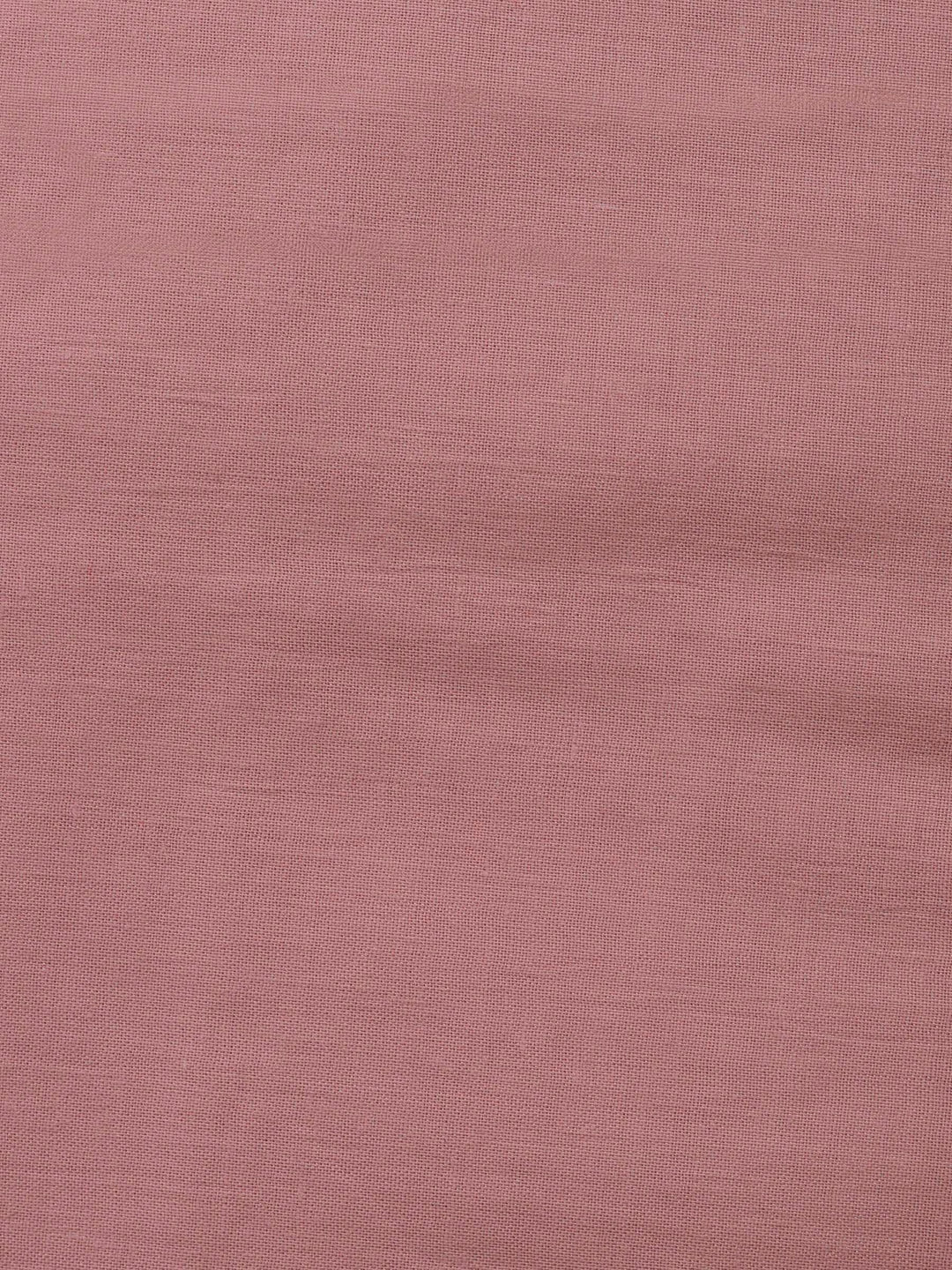 Onion Pink Printed Cotton Blend Unstitched Suit &amp; Pant With Cotton Dupatta