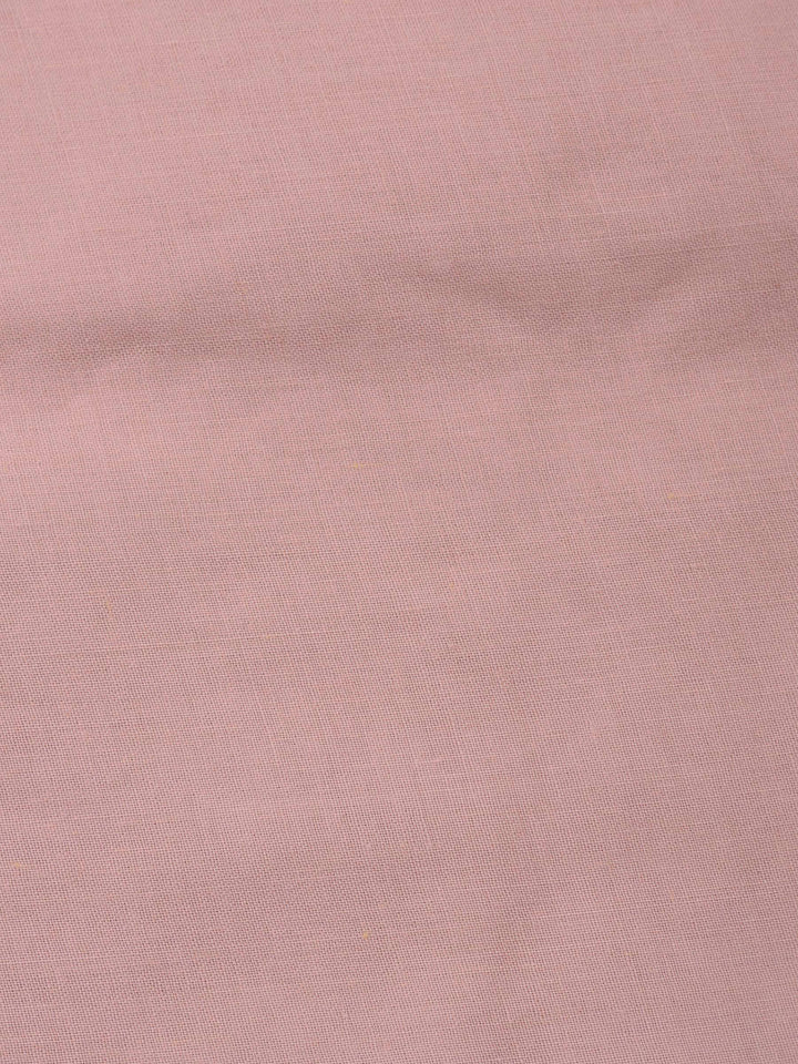 Peach Printed Cotton Blend Unstitched Suit &amp; Pant With Cotton Dupatta