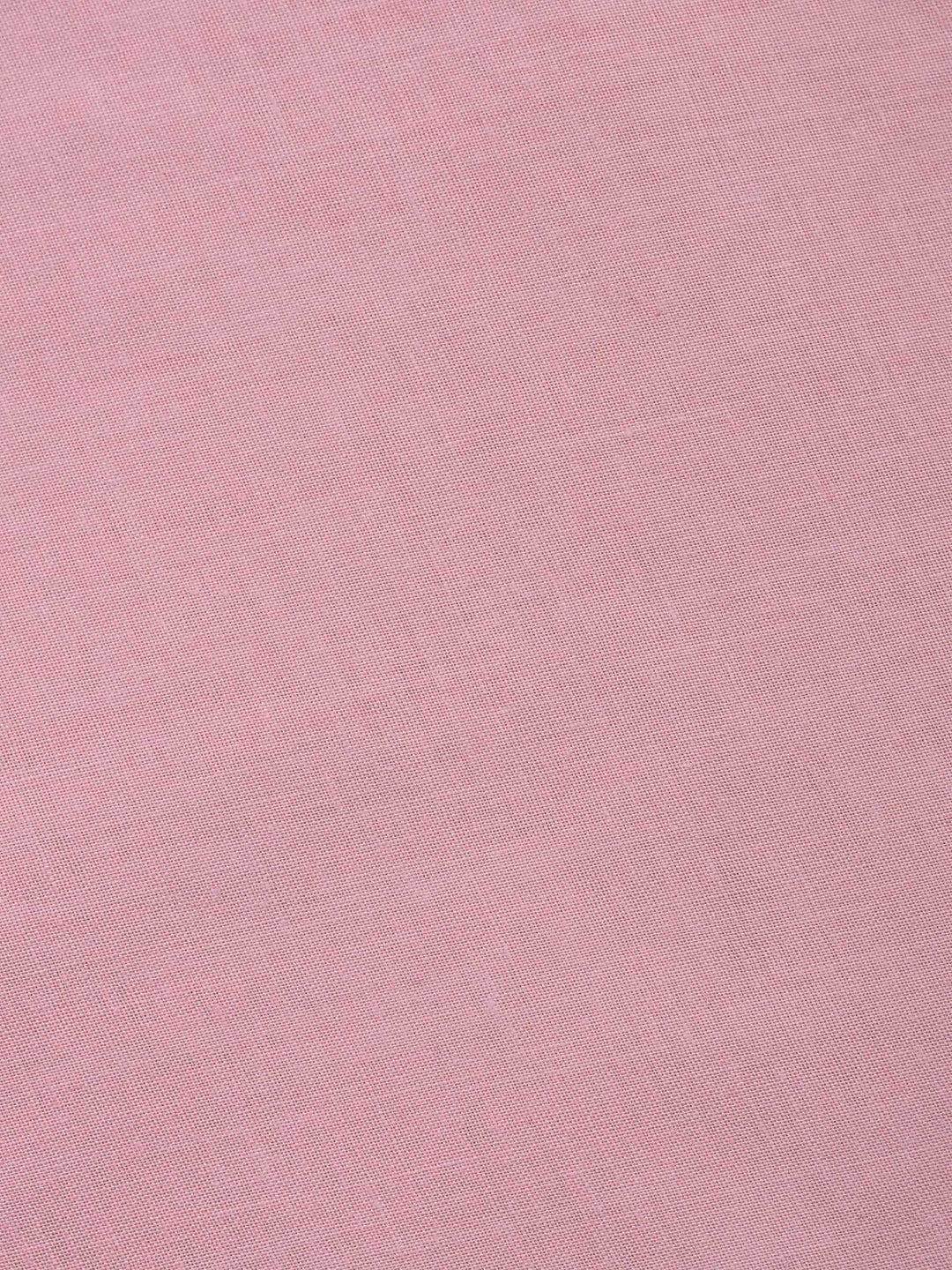 Pink Lavender Embroidered Cotton Blend Unstitched Suit &amp; Pant With Cotton Dupatta